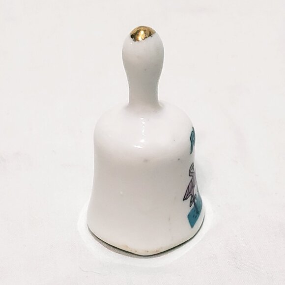 Flamingos Birds Florida State Miniature Bell Porcelain Vintage 2" Souvenir - Picture 2 of 7